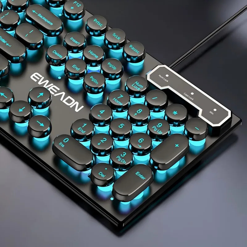 Gaming Keyboard Backlit - Retro Punk Mekanik Hissiyatlı Klavye Mouse