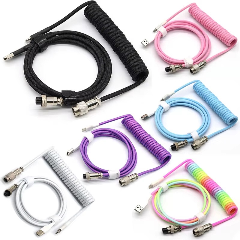 Coiled Usb Cable - USB Tip C Mekanik Klavye Spiral