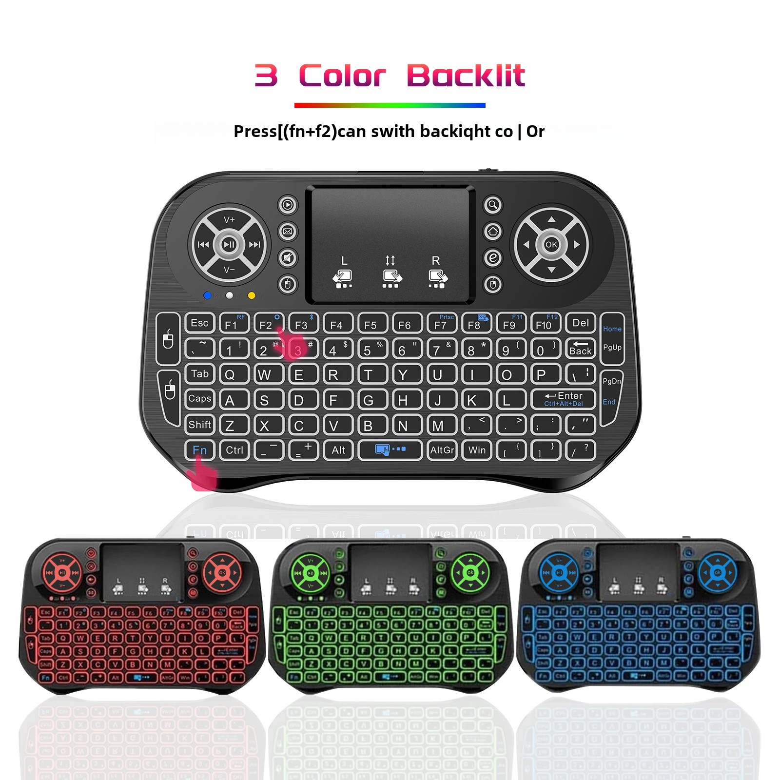 Gaming Keyboard Hand - IPazzPort Mini Kablosuz Klavye, Dokunmatik Yüzeyli