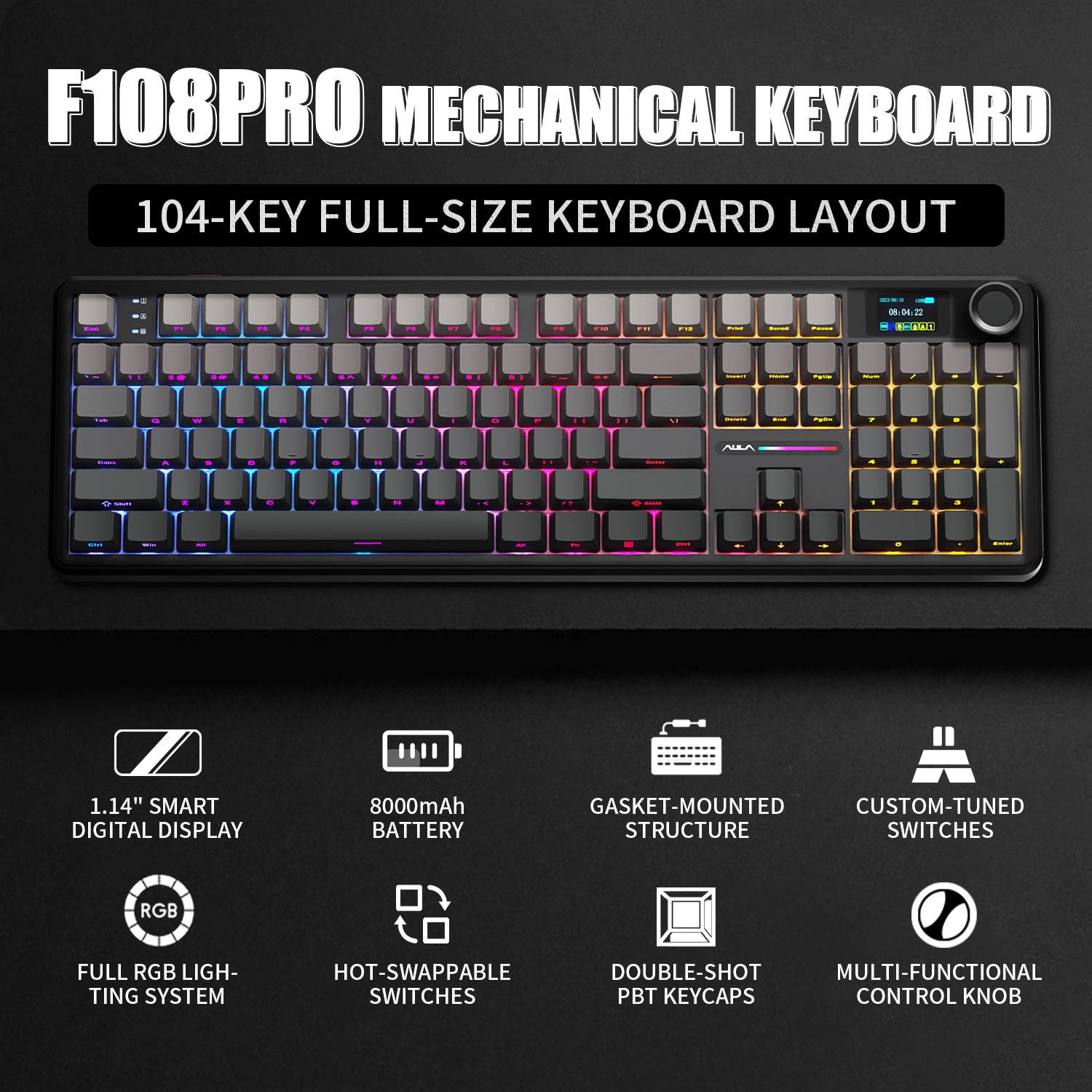 Gaming Keyboard Corsair - AULA F108 PRO Mekanik Klavye Özel