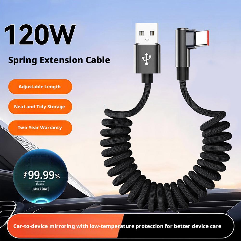 120W Hızlı Şarjlı Spiral USB C - Coiled Usb Cable incelemesi ve fiyatı