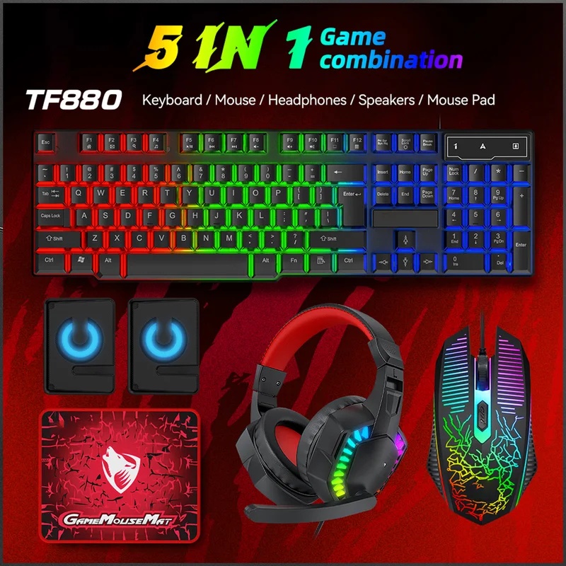 5'i 1 Arada Oyun Seti: 4 Renkl - Gaming Keyboard Mouse And Headset Combo incelemesi ve fiyatı