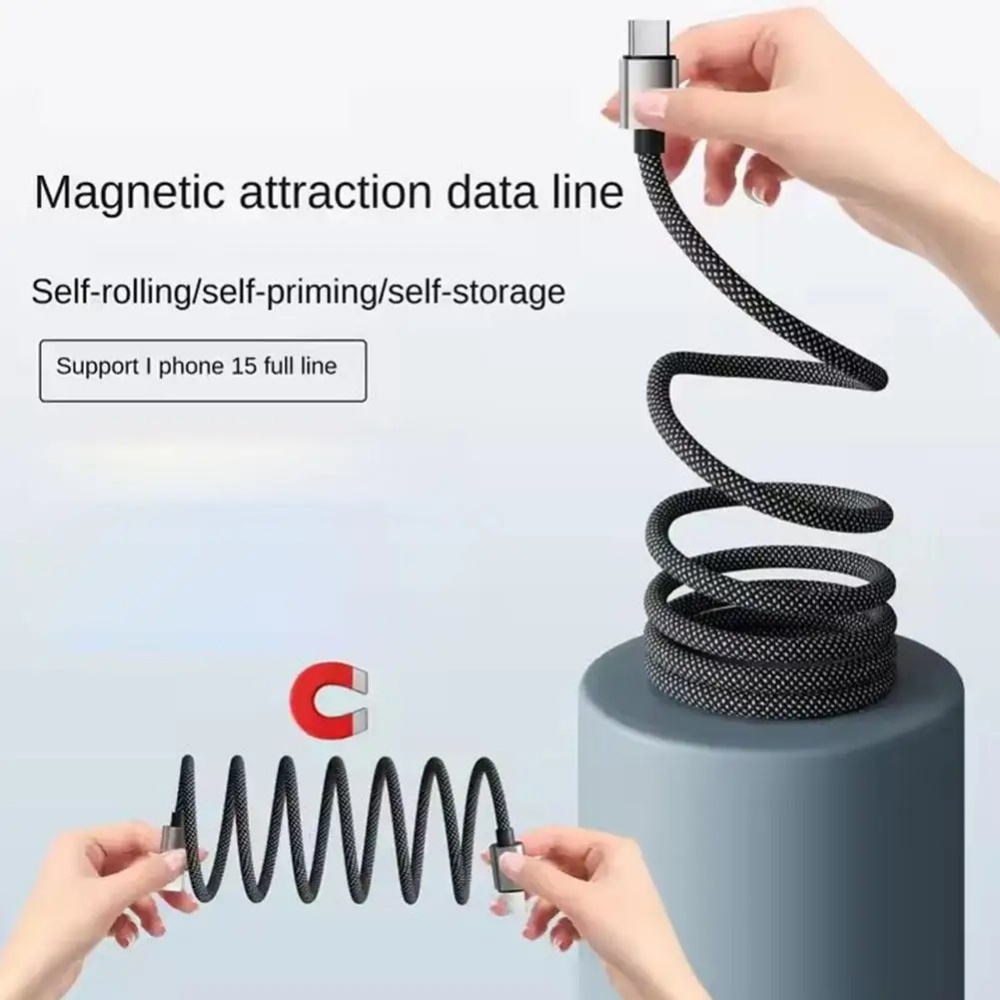 65W Kendinden Sarılan Manyetik - Coiled Usb Cable incelemesi ve fiyatı