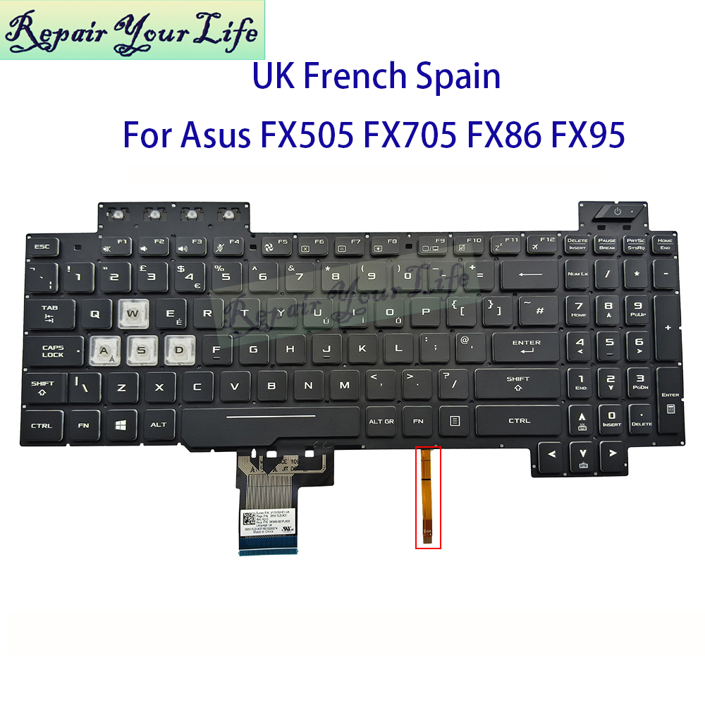 İNGILTERE İspanya Fransız AZER - Gaming Keyboard Asus incelemesi ve fiyatı