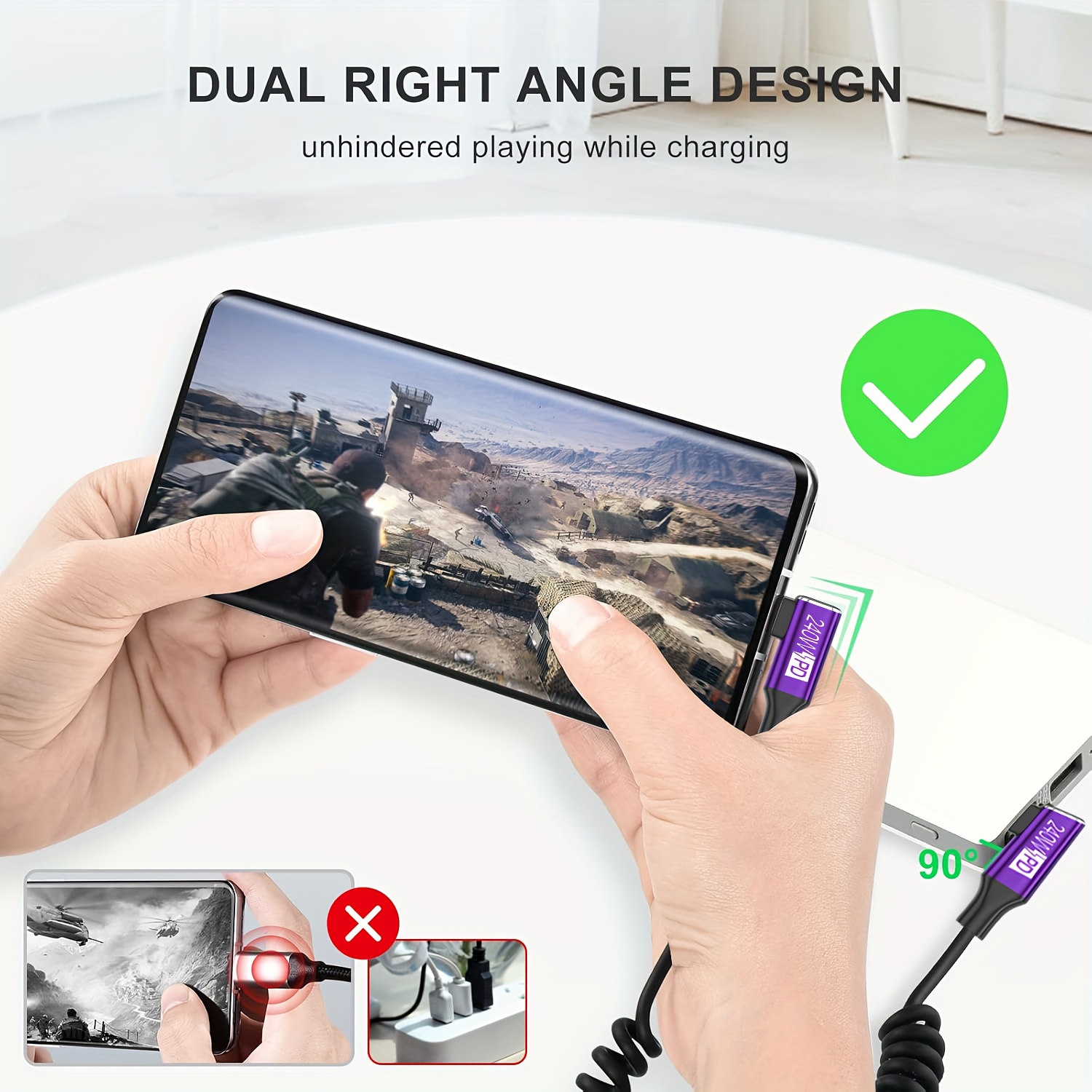 USB-C - USB-C Sarmal Kablo, PD - Coiled Usb Cable incelemesi ve fiyatı
