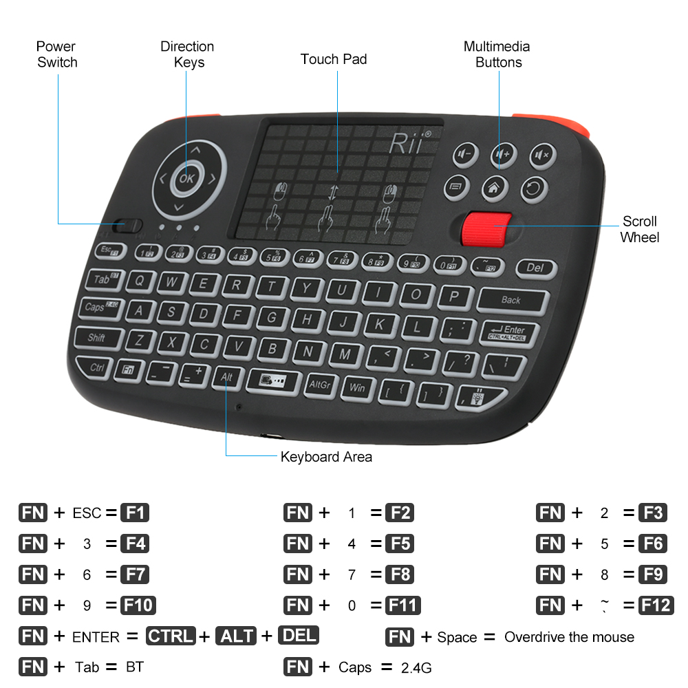 Rii I4 Mini BT Kablosuz Klavye - Gaming Keyboard Hand incelemesi ve fiyatı